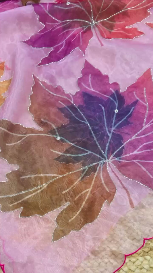 Pink Organza Saree 🍁🍁