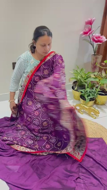Gujarati Traditional Embroidered Saree🫑🌶️